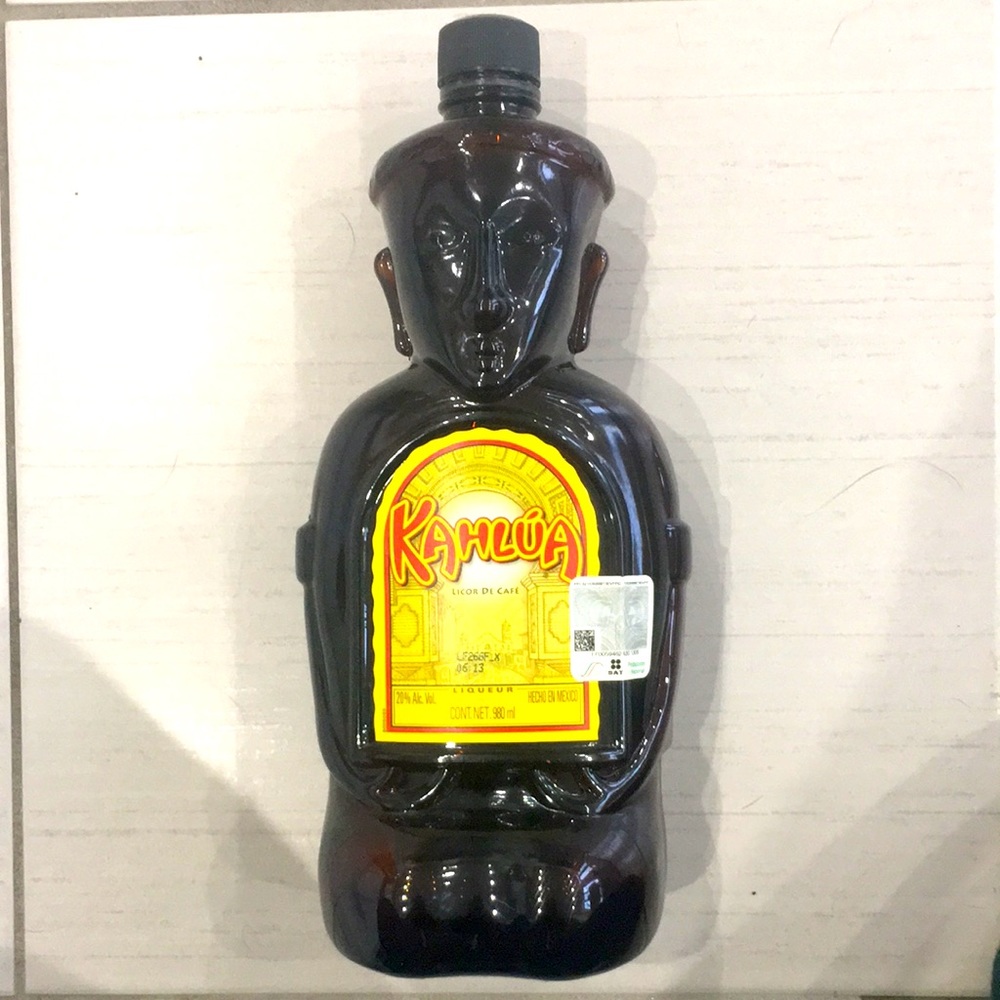 Vintage Kahlua Bottle Tiki Man Aztec Mexico Heritage Edition Empty 980ml
